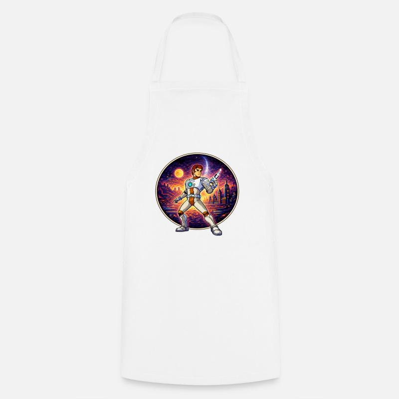 Pixel Captain – Retro Sci-Fi Hero - Cooking Apron - white