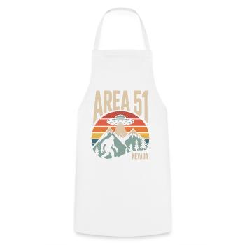 Area 51 Nevada UFO Retro Design - Kochschürze - Weiß - Vorne - AI Model Male 185 dark (185cm)