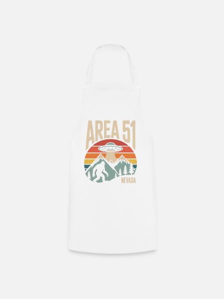 Area 51 Nevada UFO Retro Design - Kochschürze - Weiß