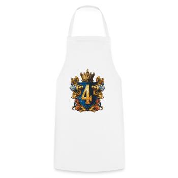 4 Nombre d’armoiries - Tablier de cuisine - blanc - Devant - AI Model Male 185 dark (185cm)