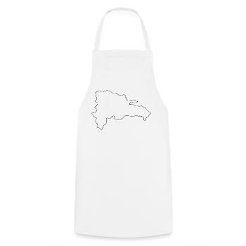 Carte de la République dominicaine - Tablier de cuisine - blanc - Devant - AI Model Male 185 dark (185cm)