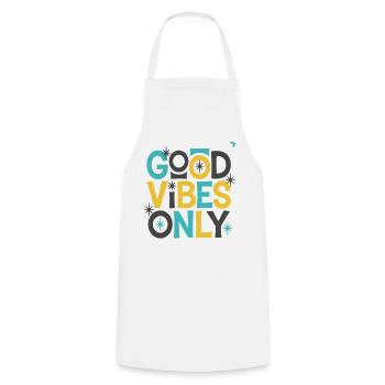 Bonnes Vibrations Uniquement ! - Cooking Apron - white - Front - AI Model Male 185 dark (185cm)