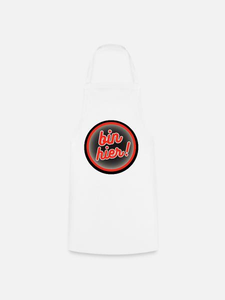 Bin Hier! Retro Badge Design - Kochschürze - Weiß