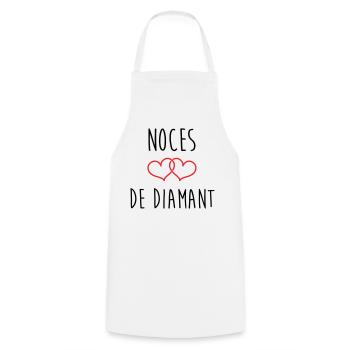 Wedding Anniversary - Diamond Wedding (60 years) - Cooking Apron - white - Front - AI Model Male 185 dark (185cm)