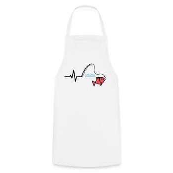 Pulse Fishing Rod Fish Colored - Cooking Apron - white - Front - AI Model Male 185 dark (185cm)