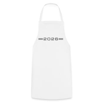 2026 year line - Cooking Apron - white - Front - AI Model Male 185 dark (185cm)