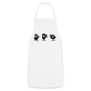 Fans de poulet - Coq - Coq - Poulet de soie - Bio - Tablier de cuisine - blanc - Devant - AI Model Male 185 dark (185cm)
