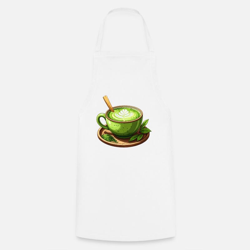 Matcha Tee - Kochschürze - Weiß