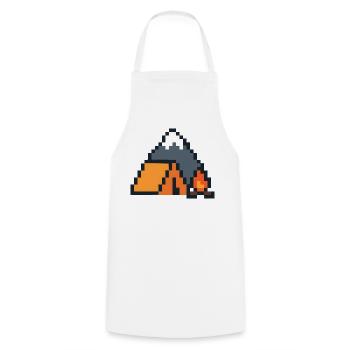 Pixel Sleeping Fox Moonlit Night - Cooking Apron - white - Front - AI Model Male 185 dark (185cm)