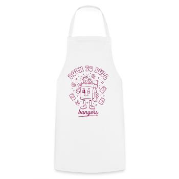 Born To Pull Bangers Card Collector Ripping - Cooking Apron - white - Front - AI Model Male 185 dark (185cm)