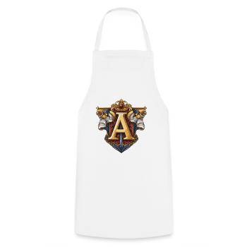 A Letter Name Crown - Cooking Apron - white - Front - AI Model Male 185 dark (185cm)