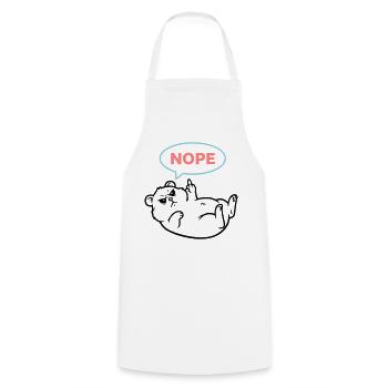Hamster Nope Comic Speech Bubble - Cooking Apron - white - Front - AI Model Male 185 dark (185cm)