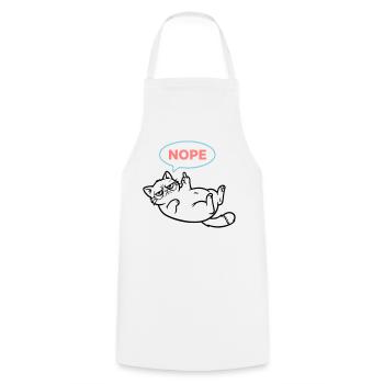Chat Nope Bulle de Dialogue Colorée - Tablier de cuisine - blanc - Devant - AI Model Male 185 dark (185cm)