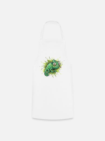 Chameleon Graffiti Spritzer - Kochschürze - Weiß