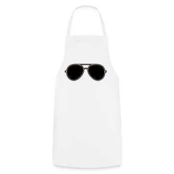 Iconic Gold & Black Aviator Goggles - Cooking Apron - white - Front - AI Model Male 185 dark (185cm)