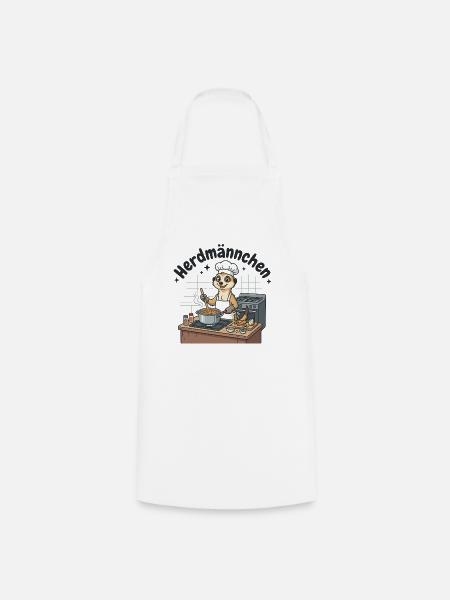 Herdmännchen Koch Erdmännchen am Herd  - Kochschürze - Weiß