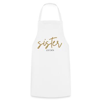 Sister Est 2026 - Cooking Apron - white - Front - AI Model Male 185 dark (185cm)