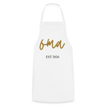 Granny EST 2026 - Cooking Apron - white - Front - AI Model Male 185 dark (185cm)