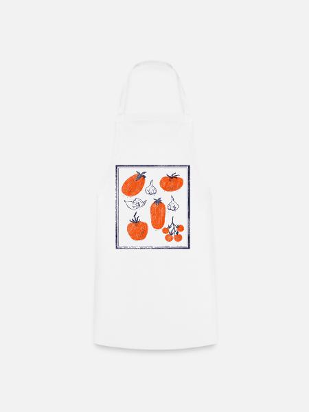 Tomaten Zwiebeln Knoblauch Muster - Kochschürze - Weiß