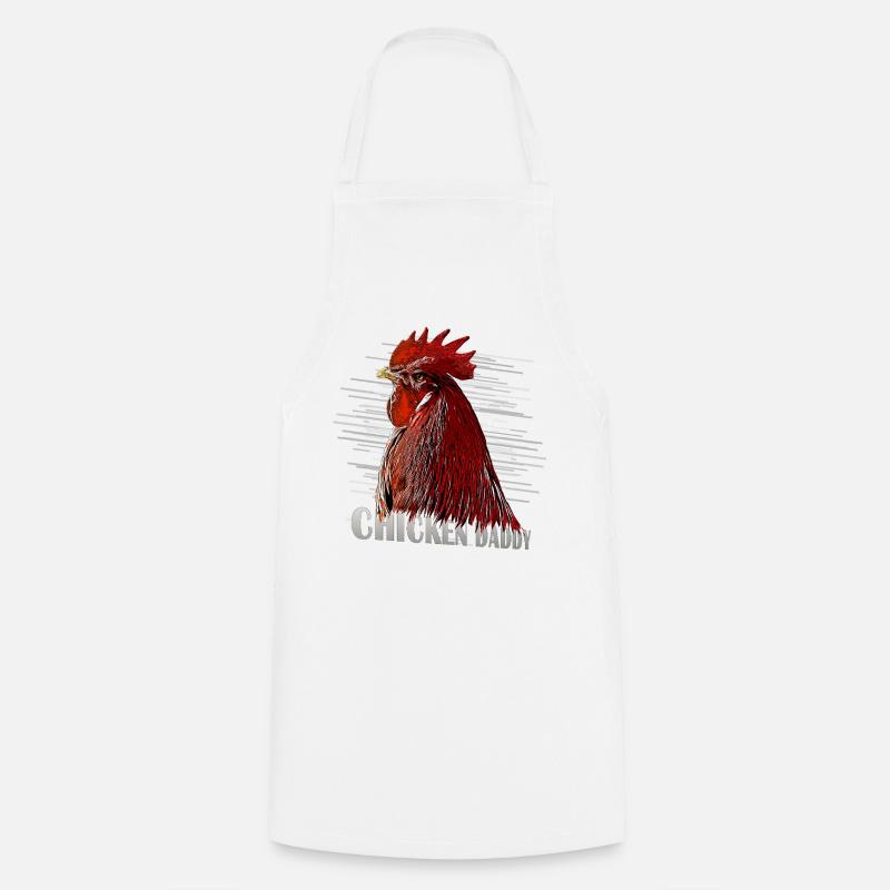 Chicken Fans - - Rooster - ChickenDaddy - Cooking Apron - white