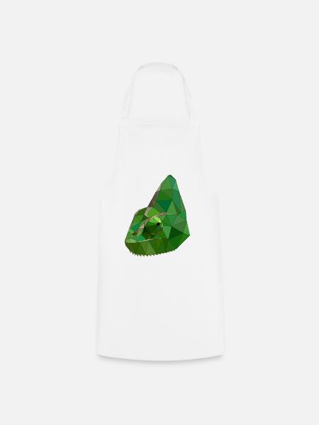 Low Poly Chameleon Geometric Art - Kochschürze - Weiß
