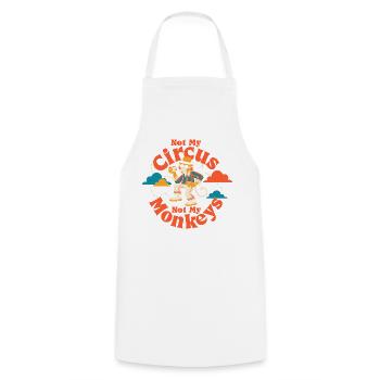 Pas mon cirque, pas mes singes - Tablier de cuisine - blanc - Devant - AI Model Male 185 dark (185cm)