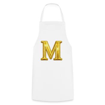 Brillant en cristal M doré - Tablier de cuisine - blanc - Devant - AI Model Male 185 dark (185cm)