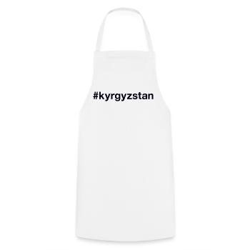 Kyryzstan Kirghizistan Hashtag - Tablier de cuisine - blanc - Devant - AI Model Male 185 dark (185cm)