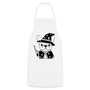 Frenchie Wizard Magic Outline - Cooking Apron - white - Front - AI Model Male 185 dark (185cm)