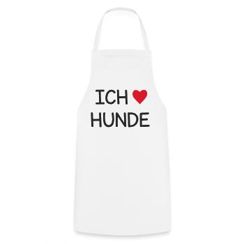 Ich ❤️ Hunde – Süßes Hundeliebe Textdesign - Kochschürze - Weiß - Vorne - AI Model Male 185 dark (185cm)