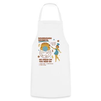 Sauerteig-Geheimnisse Brotbacker Sauerteigbäcker - Kochschürze - Weiß - Vorne - AI Model Male 185 dark (185cm)