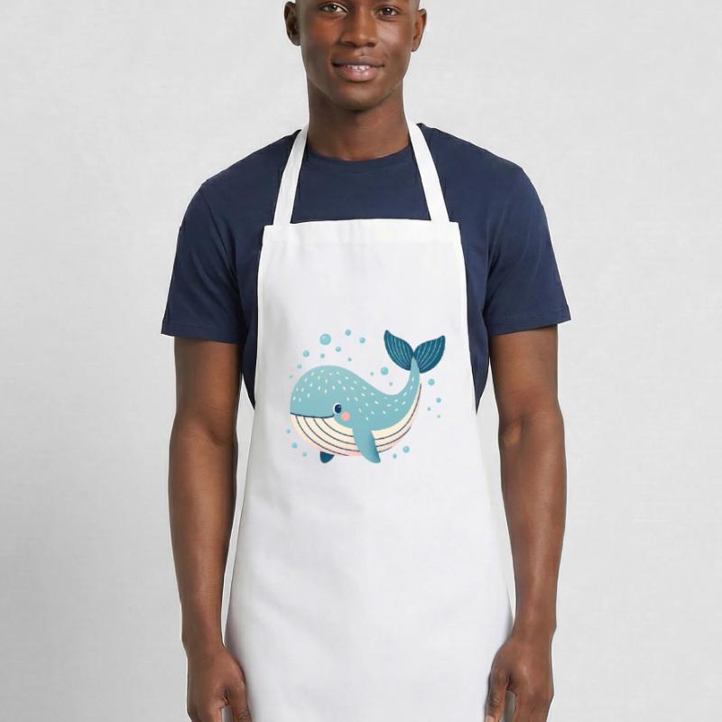 Baleine bleue avec bulles Tablier de cuisine