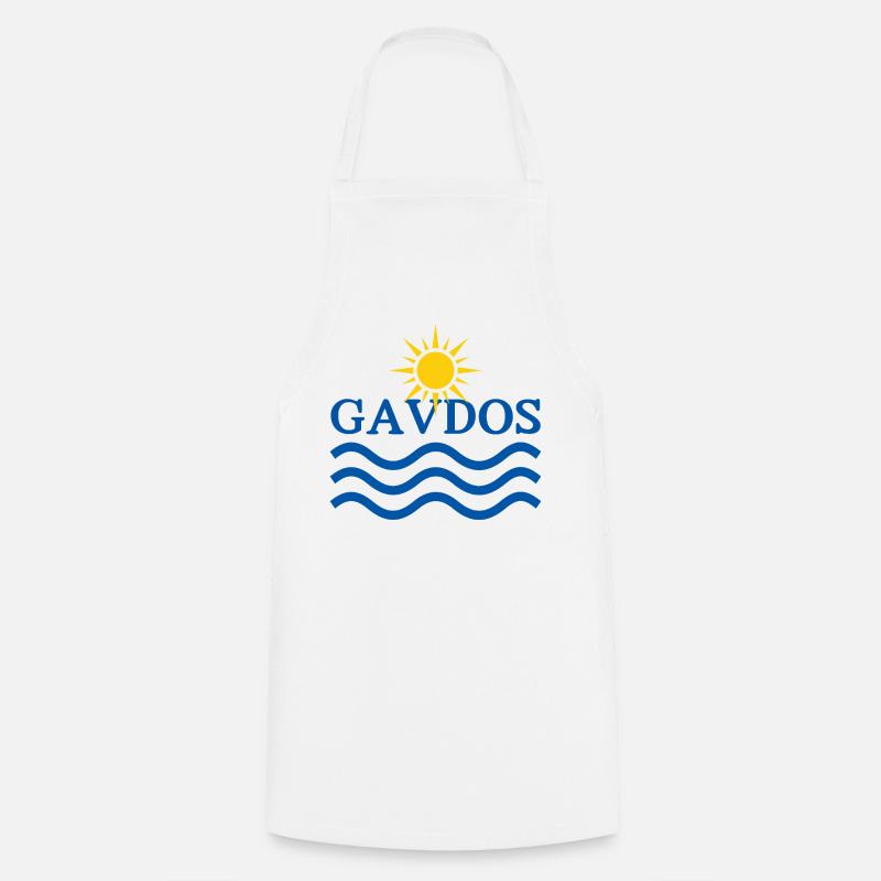 Gavdos Sun Waves Logo - Cooking Apron - white