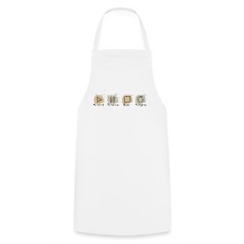 Pleine conscience, moments, souvenirs, bonheur - Tablier de cuisine - blanc - Devant - AI Model Male 185 dark (185cm)
