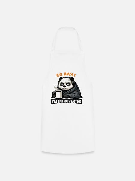 Introvertierter Panda Kaffee-Tee - Kochschürze - Weiß