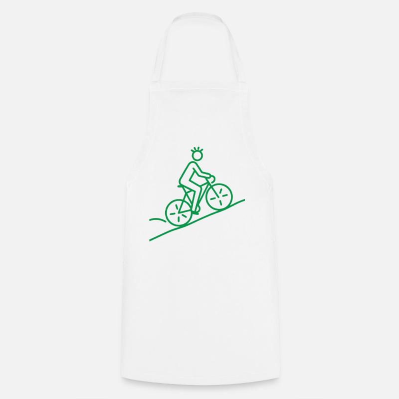 Minimalist bicycle motif - Cooking Apron - white