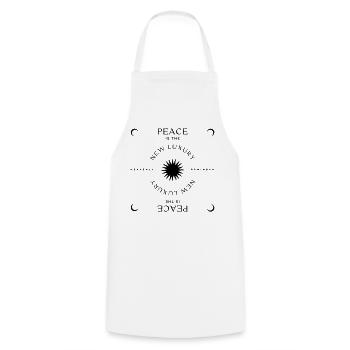 Peace is the new Luxury - Kochschürze - Weiß - Vorne - AI Model Male 185 dark (185cm)