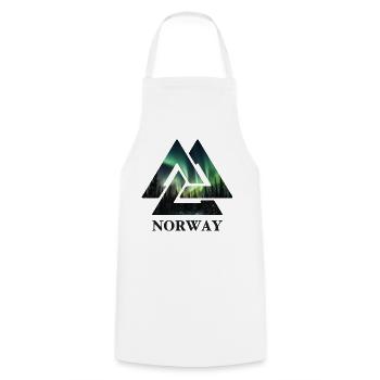 Nœud viking de Norvège, aurores boréales Scandinavie - Tablier de cuisine - blanc - Devant - AI Model Male 185 dark (185cm)