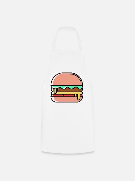 Burger Icon - Kochschürze - Weiß