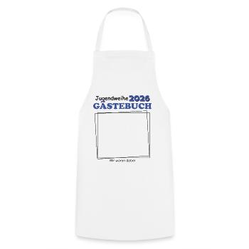 Jugendweihe 2026 Guestbook for Young Boys - Cooking Apron - white - Front - AI Model Male 185 dark (185cm)