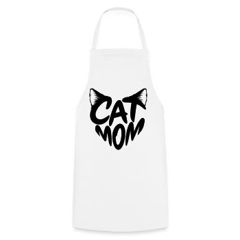 Cat Mom, Katzenmama Herz Typo mit Katzenohren - Kochschürze - Weiß - Vorne - AI Model Male 185 dark (185cm)