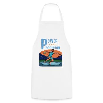 Power meets precision – discus throw - Cooking Apron - white - Front - AI Model Male 185 dark (185cm)