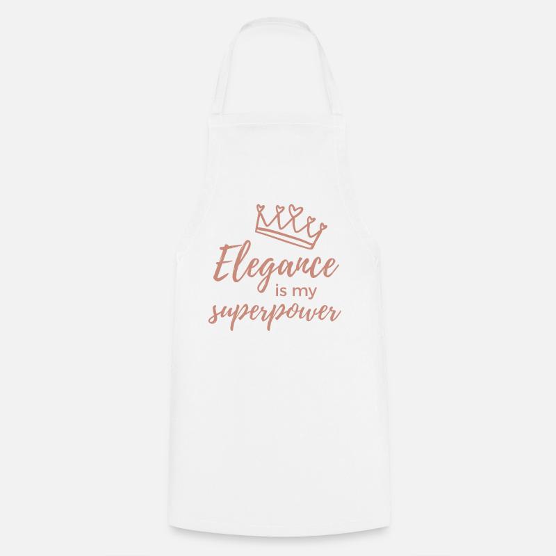 Elegance is My Superpower - Cooking Apron - white