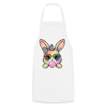 Niedlicher Regenbogen Hase mit Sonnenbrille - Kochschürze - Weiß - Vorne - AI Model Male 185 dark (185cm)