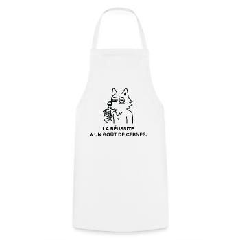 Loup Ambitieux et Goût de la Réussite - Tablier de cuisine - blanc - Devant - AI Model Male 185 dark (185cm)