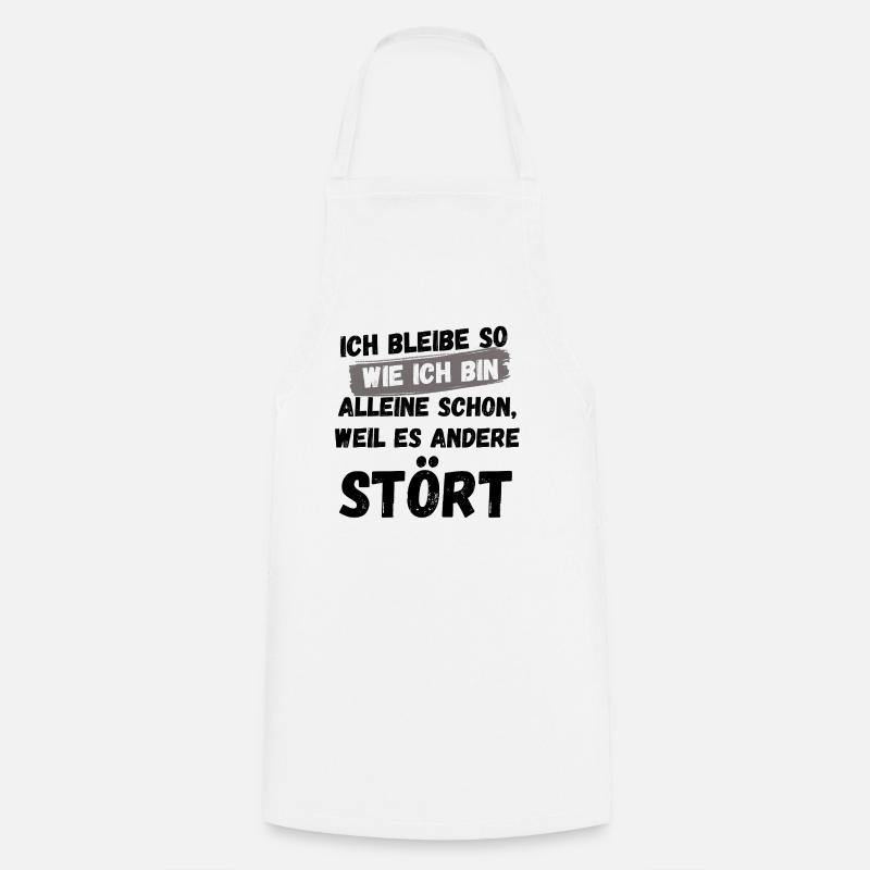 JE RESTE COMME ÇA, SARCASME, DRÔLE, BUREAU, TRAVAIL - Tablier de cuisine - blanc