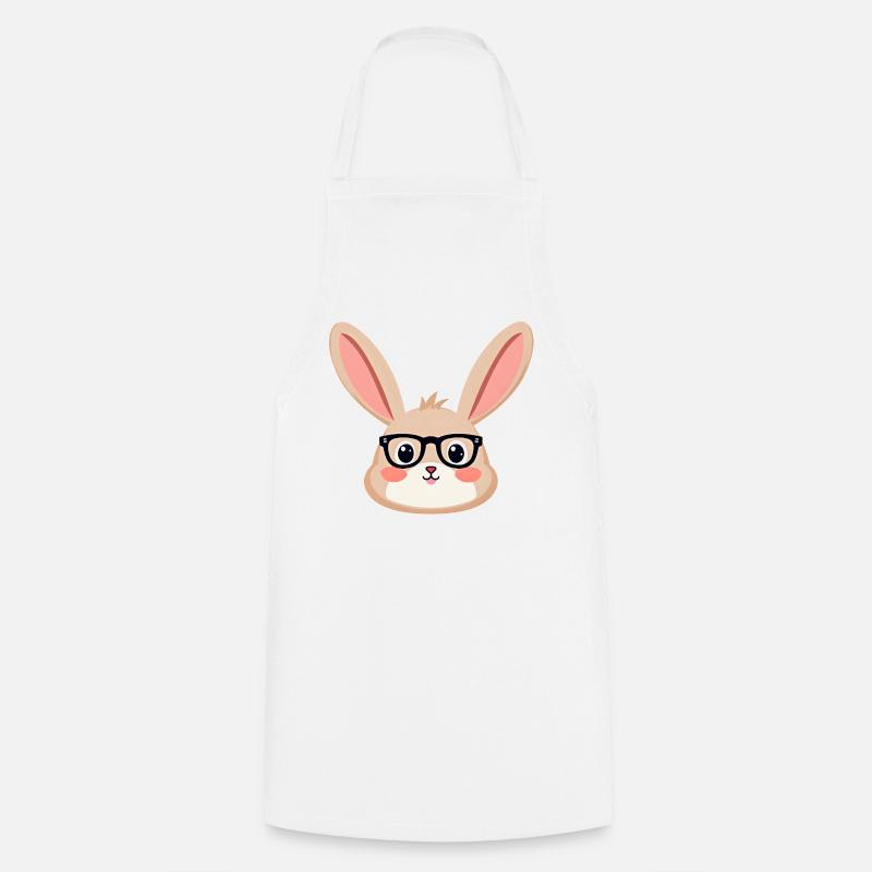 Rabbit with glasses - Cooking Apron - white