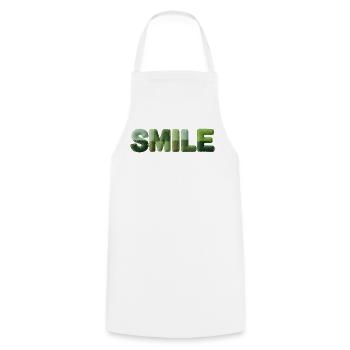 Patchwork Smile Positives Motiv für gute Laune - Kochschürze - Weiß - Vorne - AI Model Male 185 dark (185cm)
