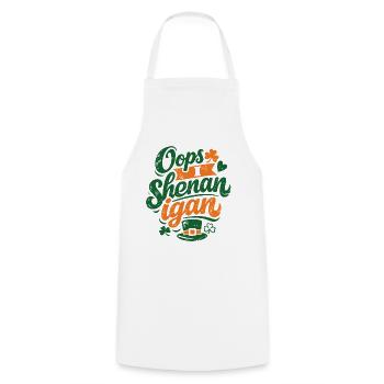 Oups, je fais des bêtises Jeu de mots de la Saint-Patrick - Tablier de cuisine - blanc - Devant - AI Model Male 185 dark (185cm)