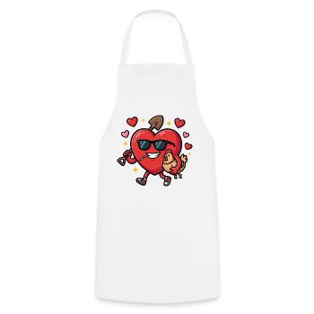 Saint-Valentin Fermier Fermier Funny Journée de la Saint-Valentin - Tablier de cuisine - blanc - Devant - AI Model Male 185 dark (185cm)